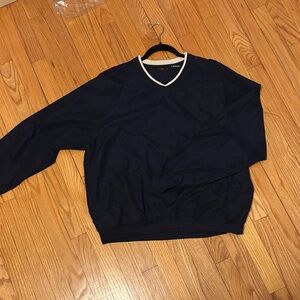 George Men's Dark Blue V-Neck Sweater